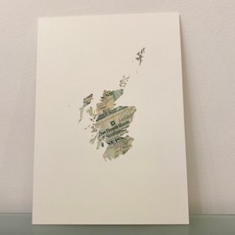 Made in Oban - Inside Scotland map - Genuine Scottish pound notes